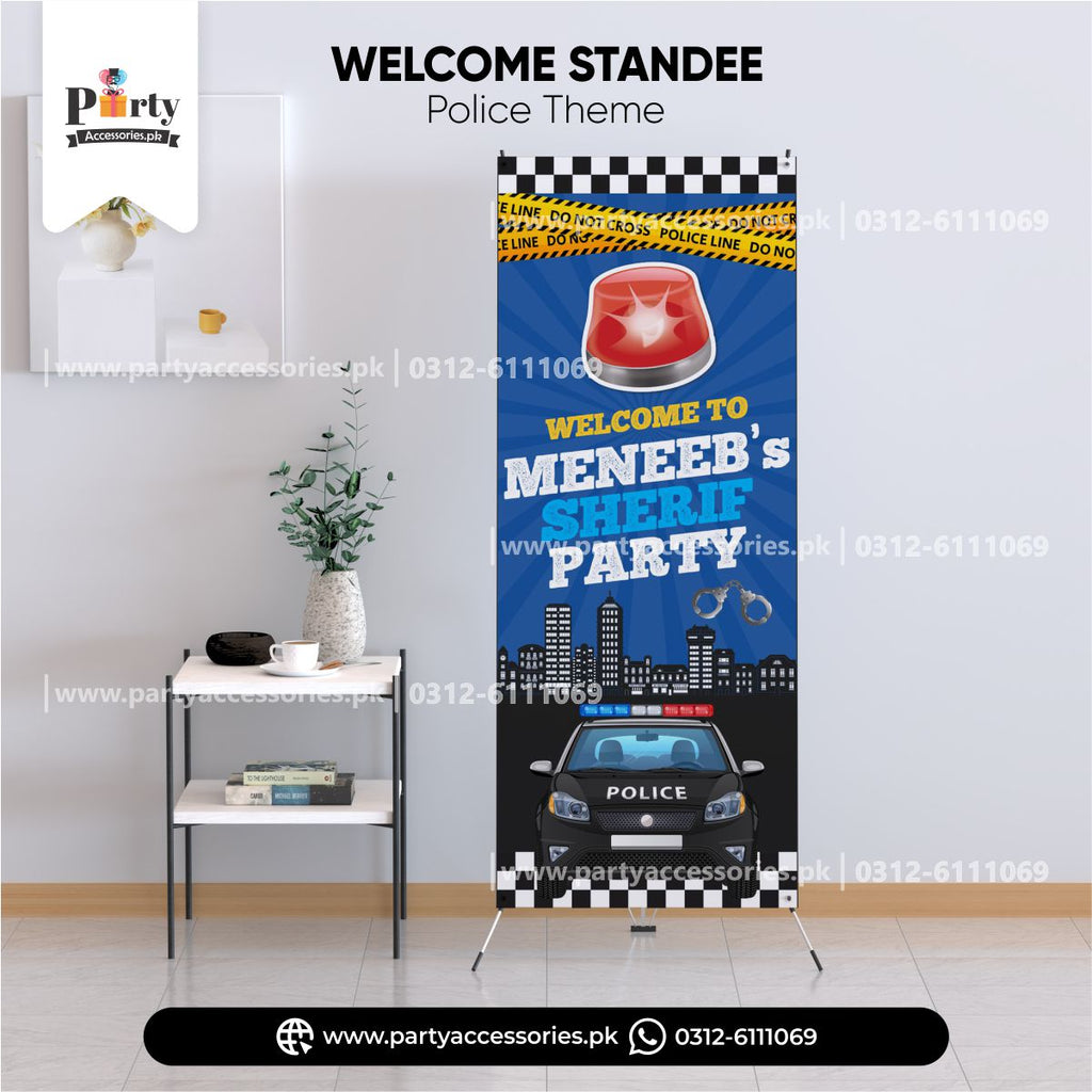 POLICE THEME CUSTOMIZED WELCOME STANDEE FOR BIRTHDAY DECORATION 