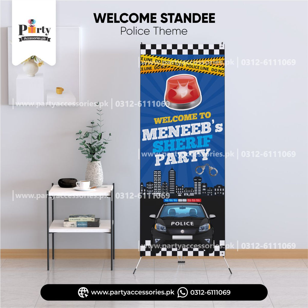 POLICE THEME CUSTOMIZED WELCOME STANDEE FOR BIRTHDAY DECORATION