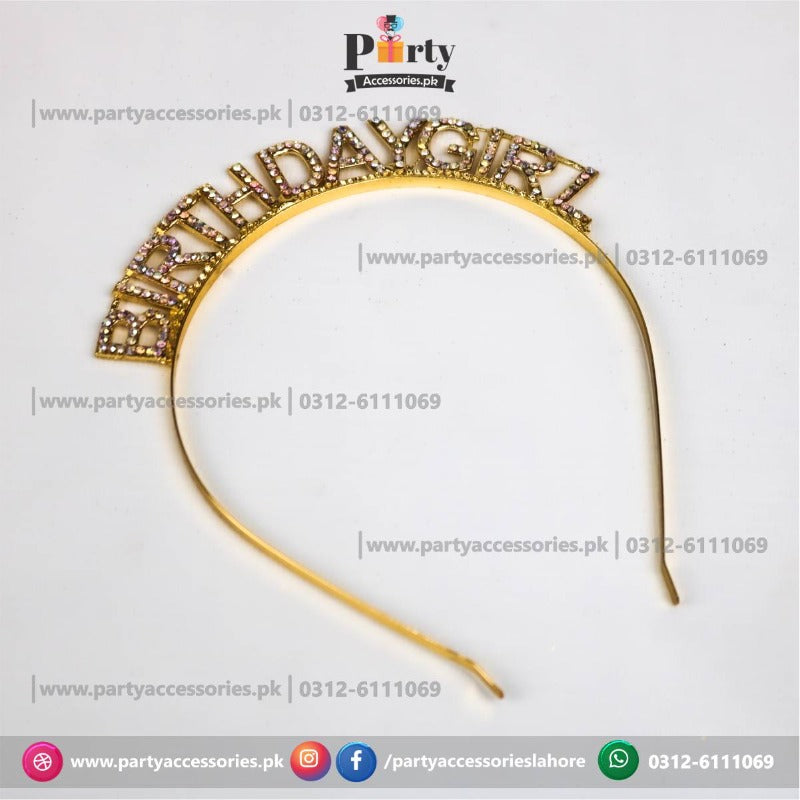 Happy Birthday Head Band birthday girl Crown Tiara metallic Hair