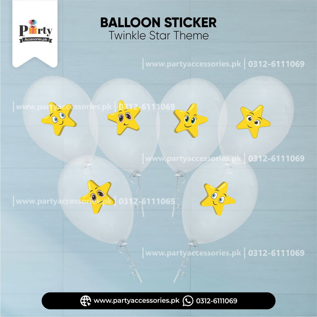 twinkle star theme birthday party transparent balloons with stickers 