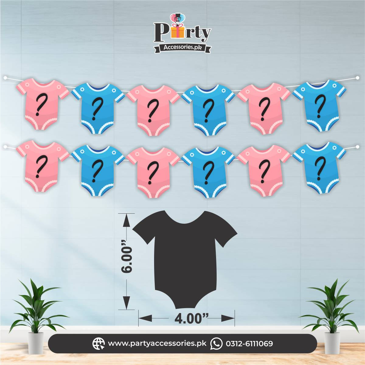 Gender reveal wall decoration bunting banner PartyAccessories.pk
