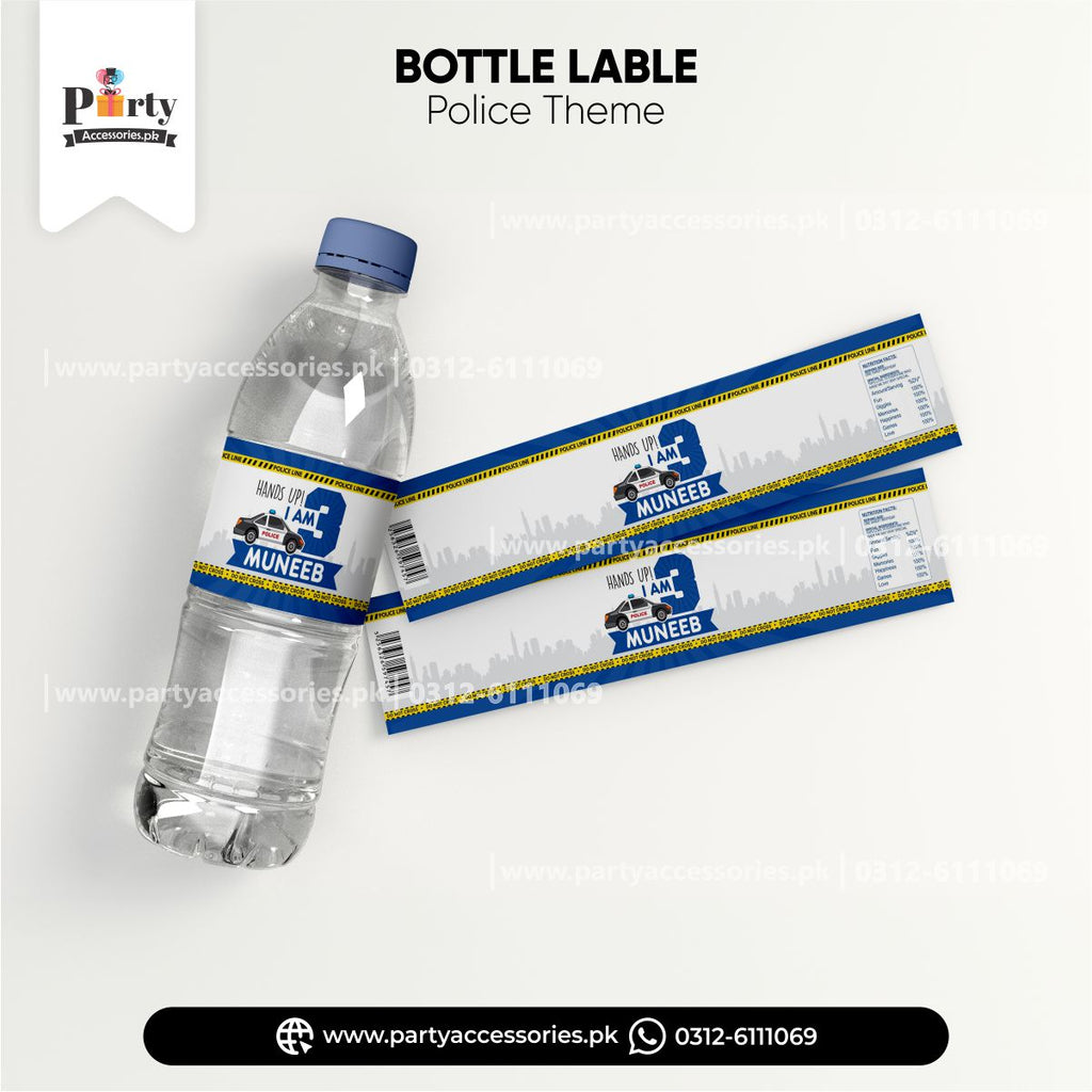police theme customized bottle labels 