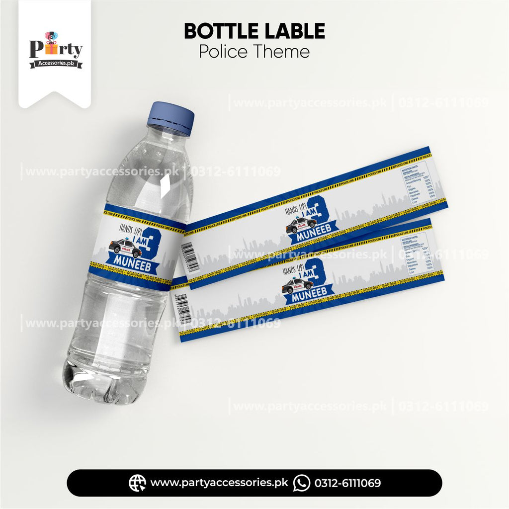 police theme customized bottle labels