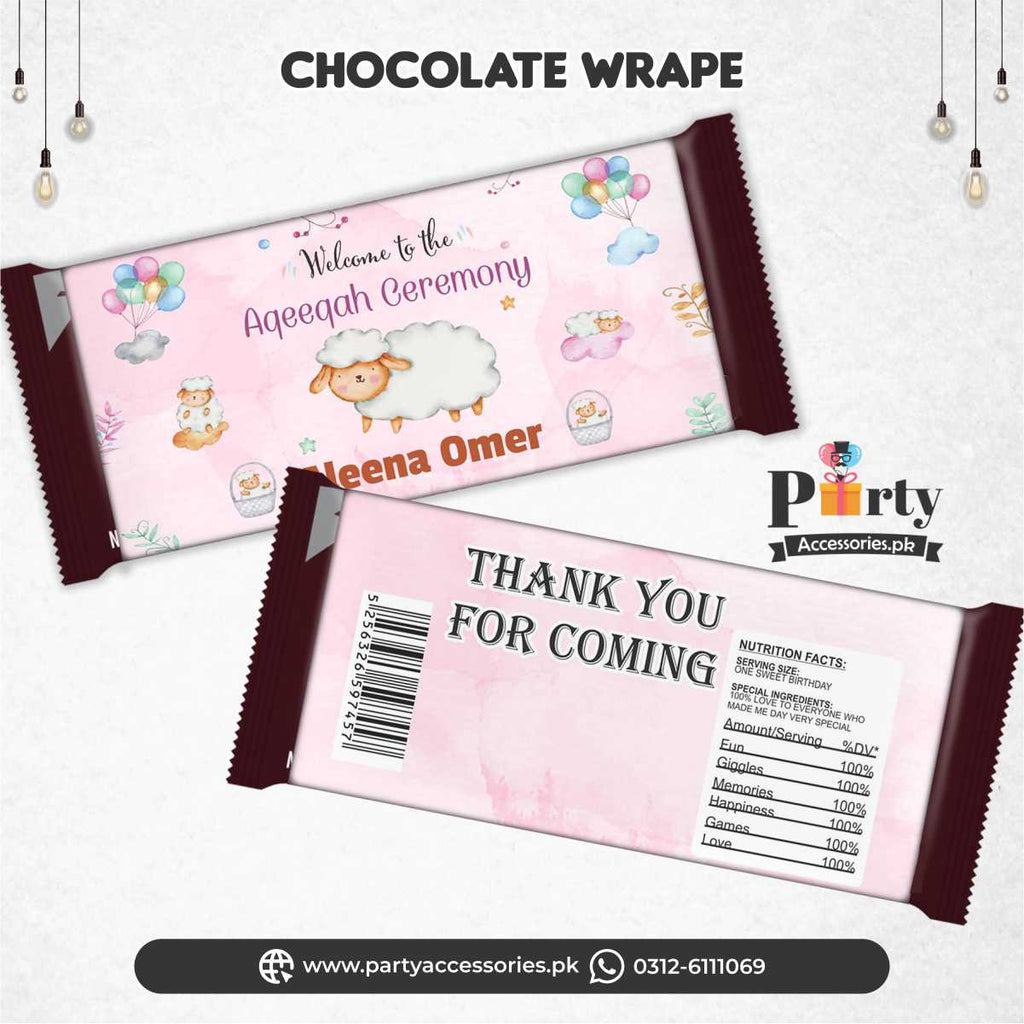 Aqeeqah Customized | chocolate wraps (6 pcs) for girl Aqiqah