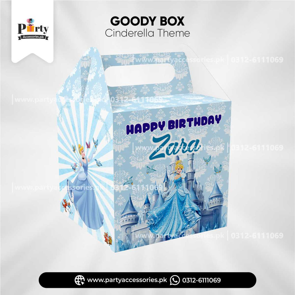 Cinderella Theme Customized Favor / Goody Boxes for Birthday Decorations