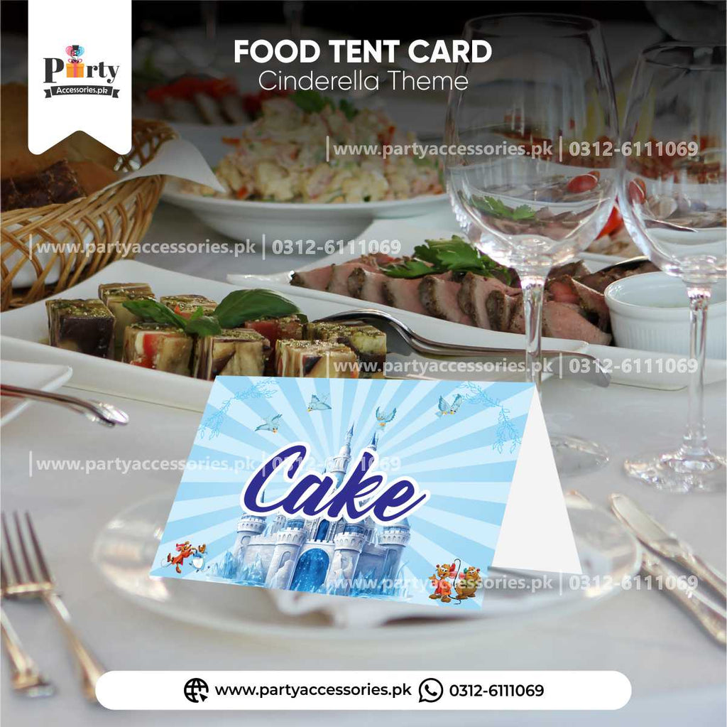 Cinderella Theme Customized Table Tent Cards for Birthday Party Table Decoration