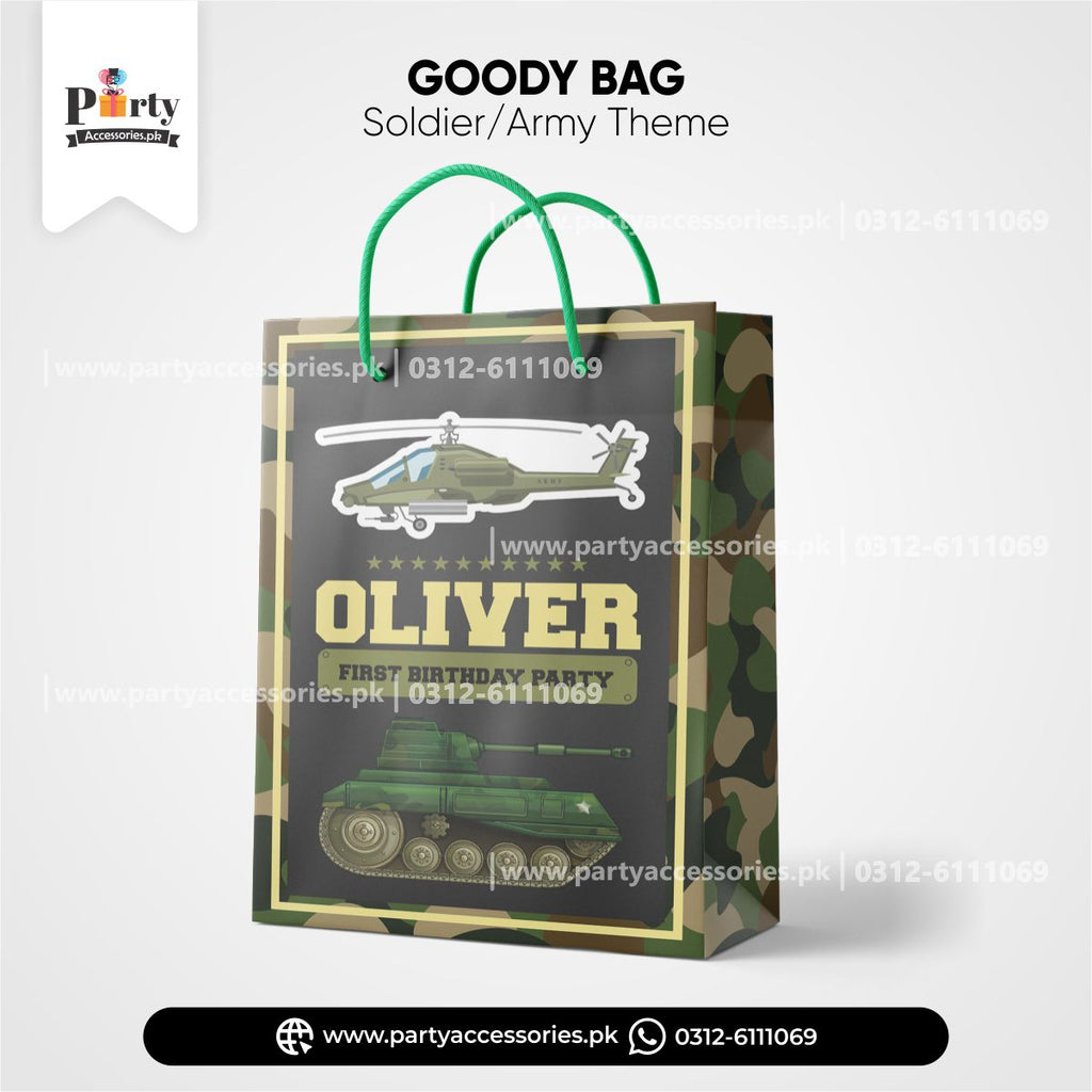 army soldier theme customized goody bags 