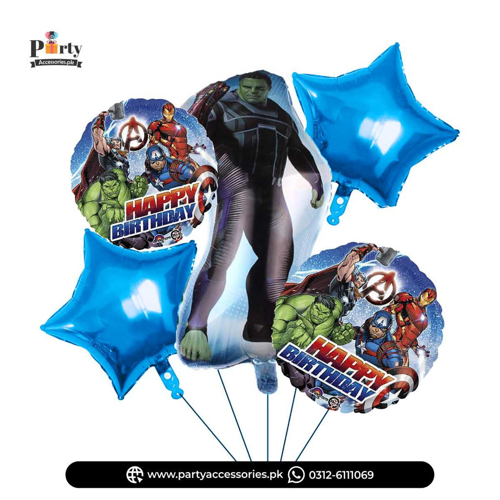 Hulk Shape Birthday Party Decoration Exclusive Foil Balloons Set of 5 pcs