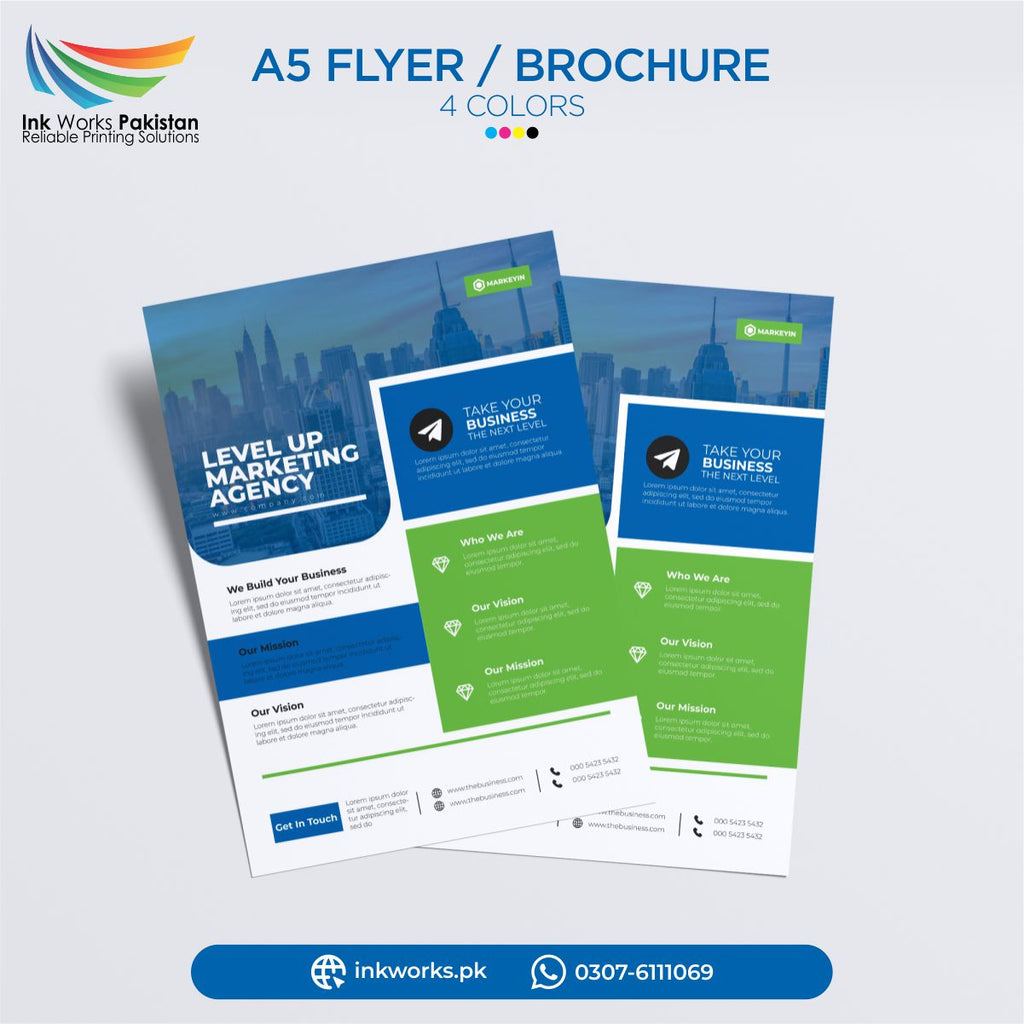 a5 size brand promotional flyers brochures