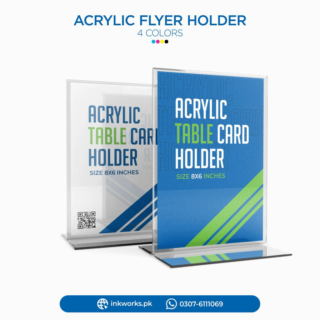 Acrylic Table Card Holder Stand 8x6 Inches | Elegant Display Solution