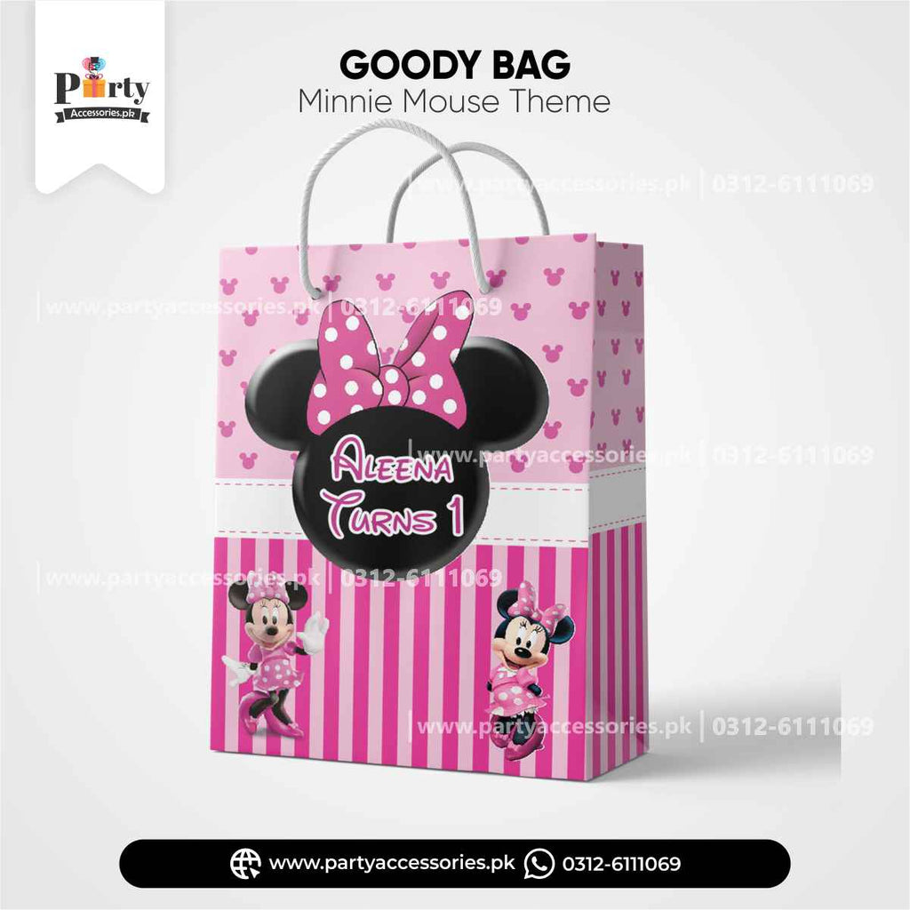 Minnie Mouse Theme Customized Goody Bags / Favor Bags for Birthday Decoration
