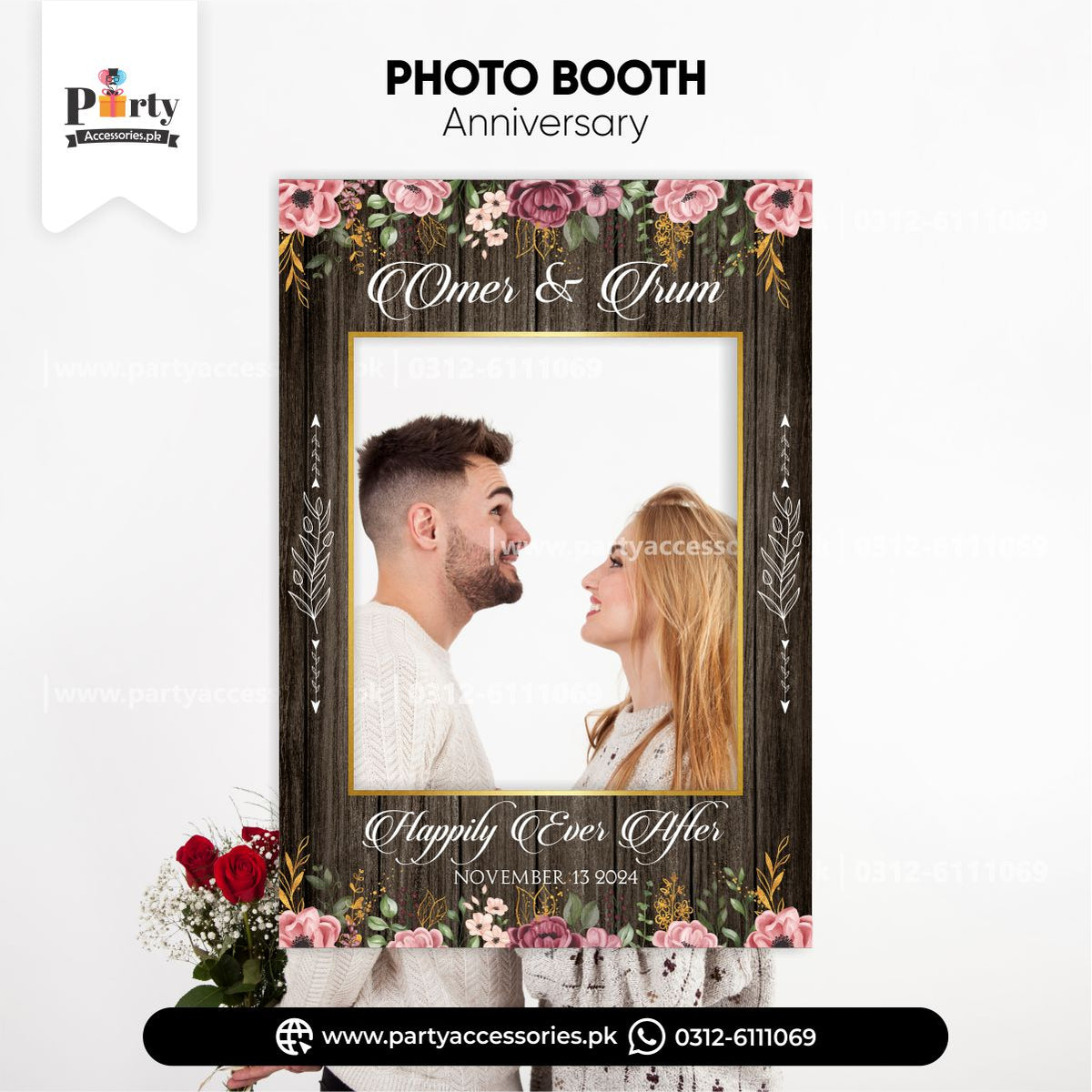 Wedding Anniversary Customized Photo Booth selfie frame