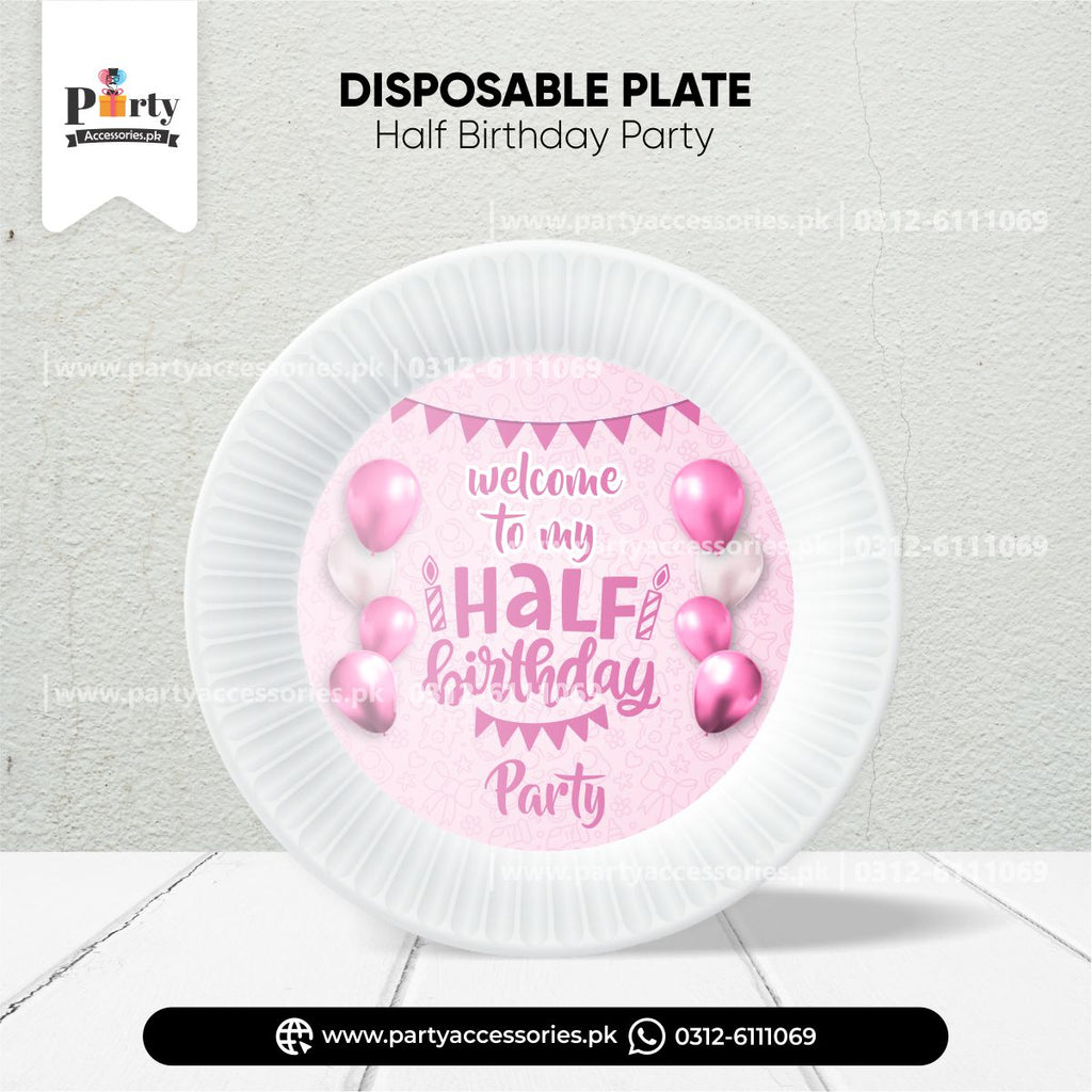 half birthday theme customized plates 
