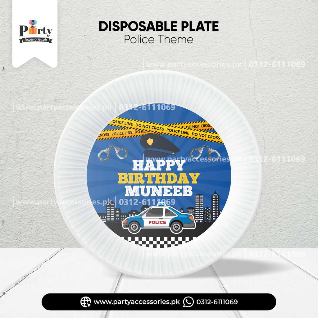police theme customized plates 