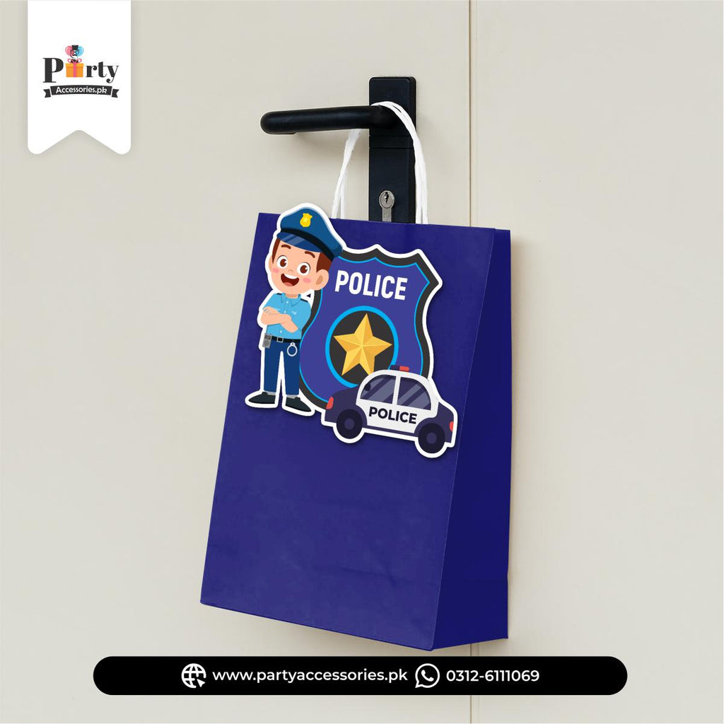 Police Theme Birthday Cutout Goody Bags | Premium Party Favors