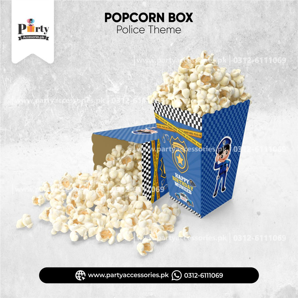 police theme customized popcorn boxes