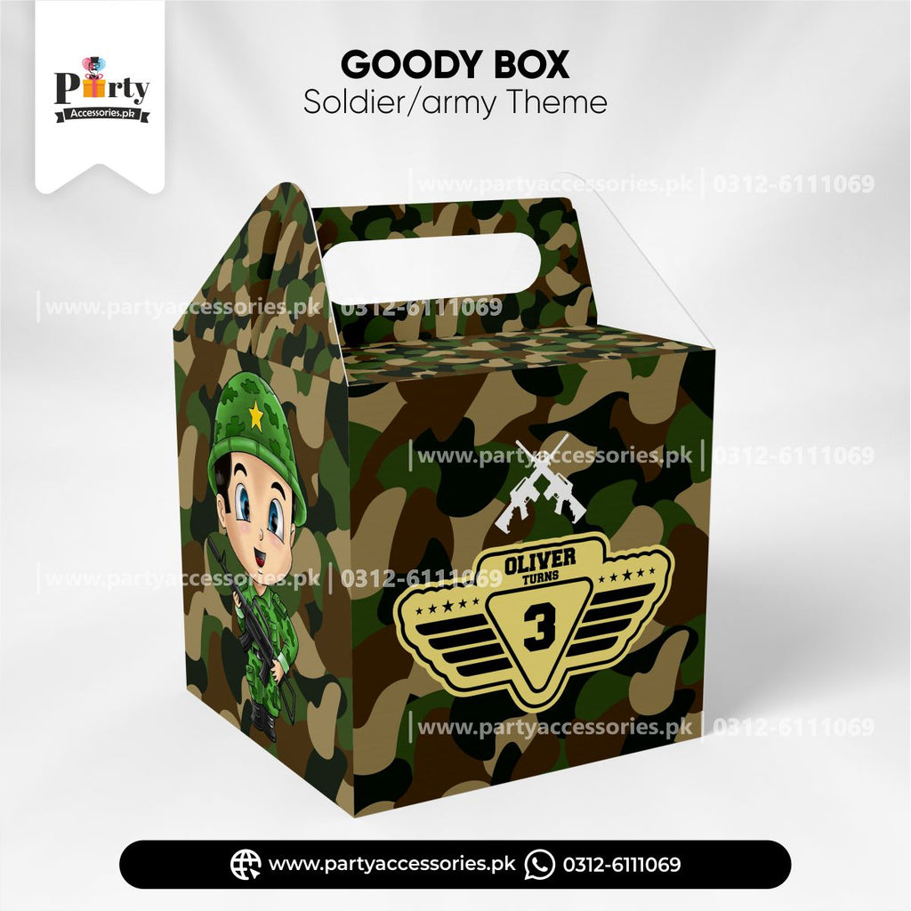 army soldiers generals theme customized goody boxes