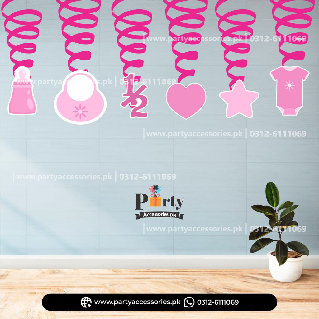HALF BIRTHDAY THEME CUSTOMIZED HANGING SWIRLS