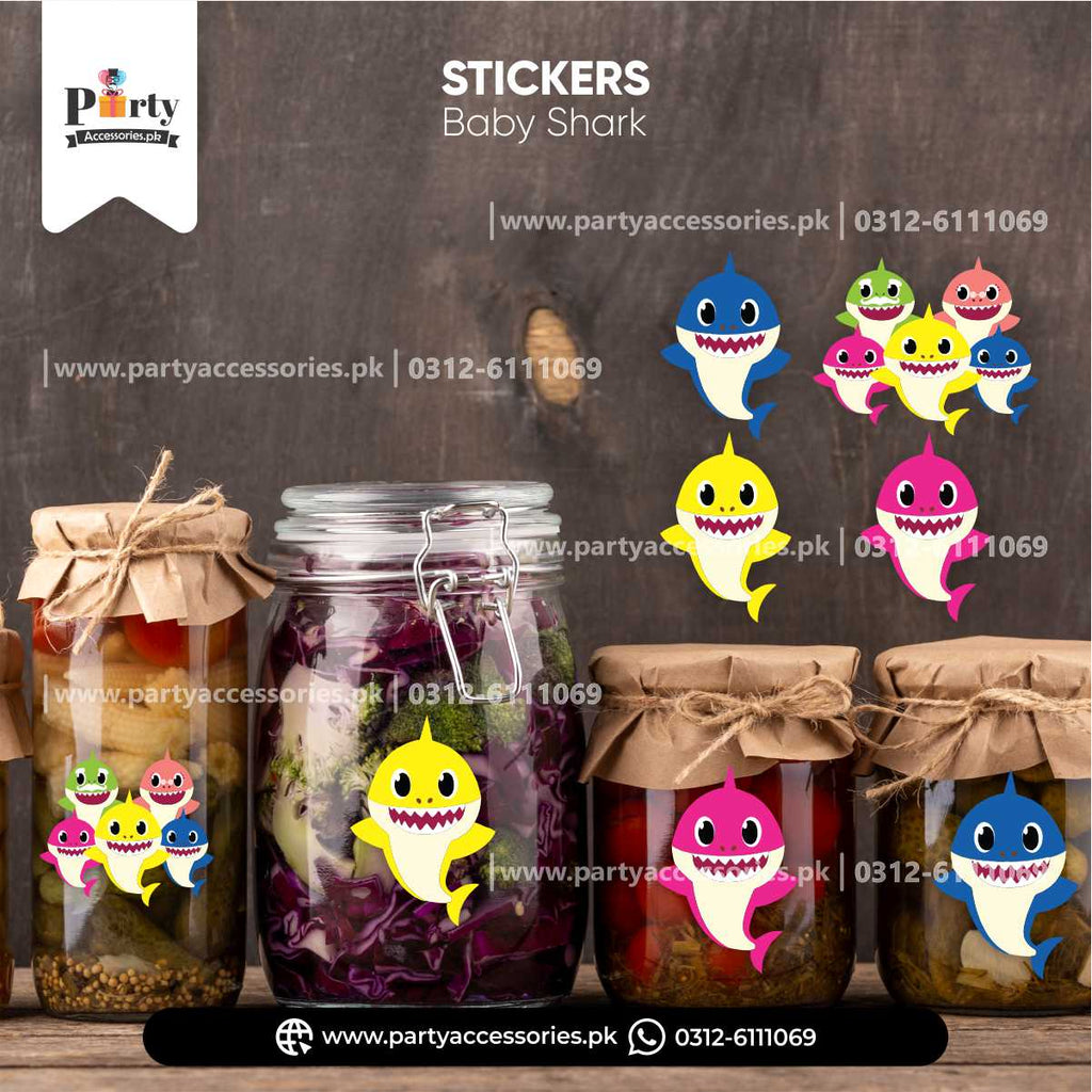 Baby shark theme cutout stickers for party decoration