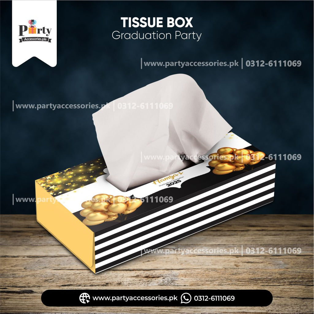 graduation party table decoration tissue box