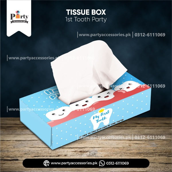 first tooth party table decoration tissue box cover