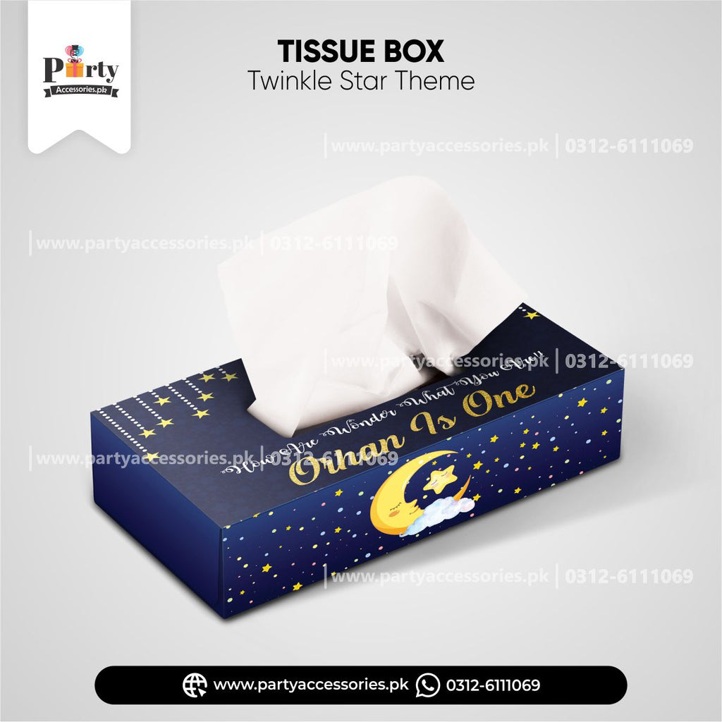 twinkle star theme customized tissue box