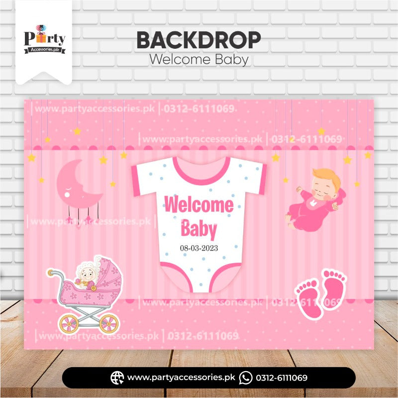 Welcome baby store girl decoration