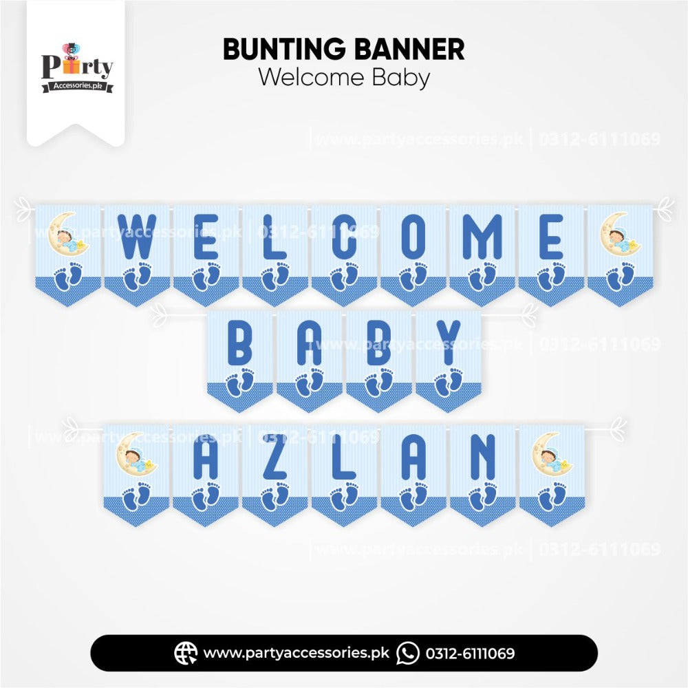 Welcome baby decoration ideas Wall Bunting Banner for baby boy