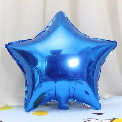 police theme star foil balloon in blue color