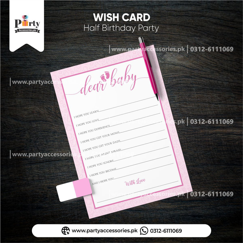 HALF BIRTHDAY THEME CUSTOMIZED WISH CARDS