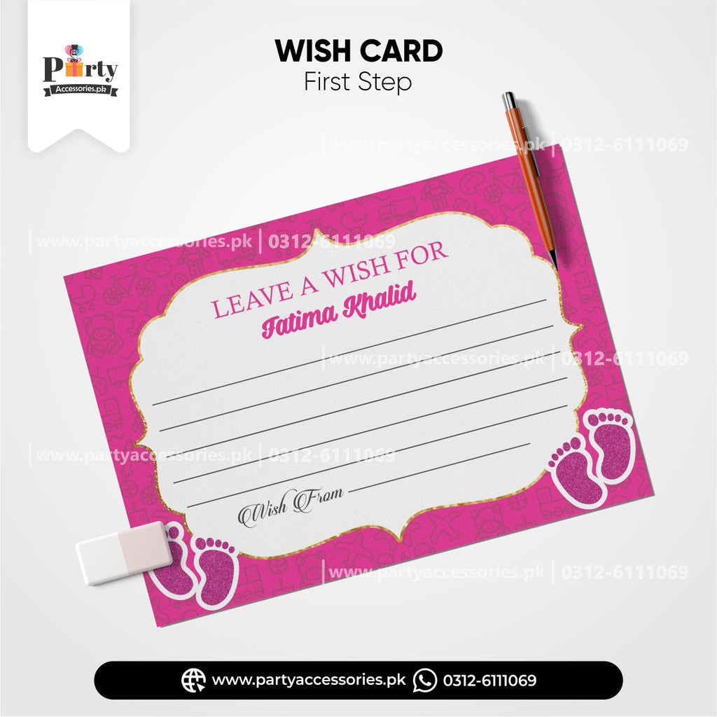 FIRST STEP WISH CARDS IN PINK