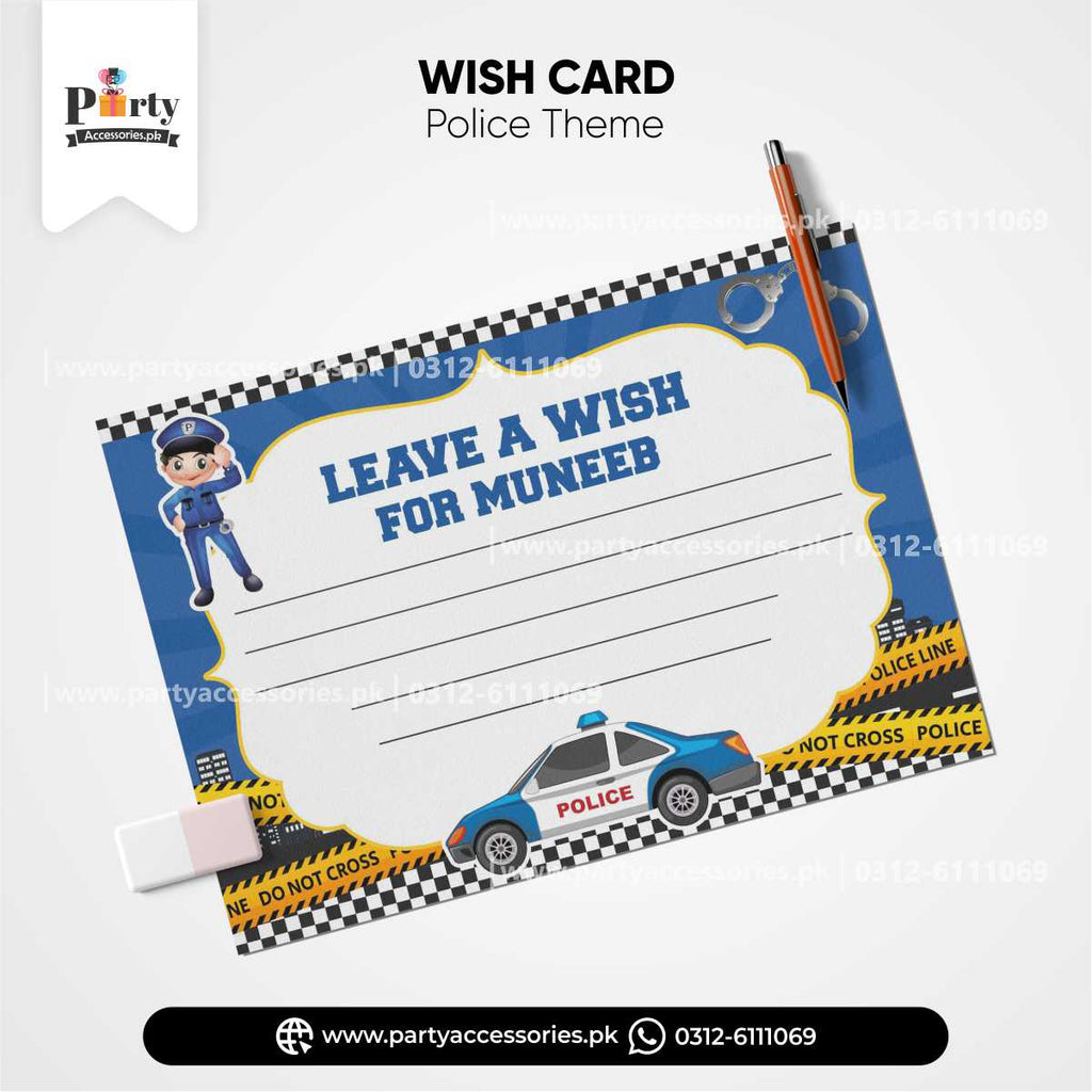 POLICEMAN THEME CUSTOMIZED WISH CARDS