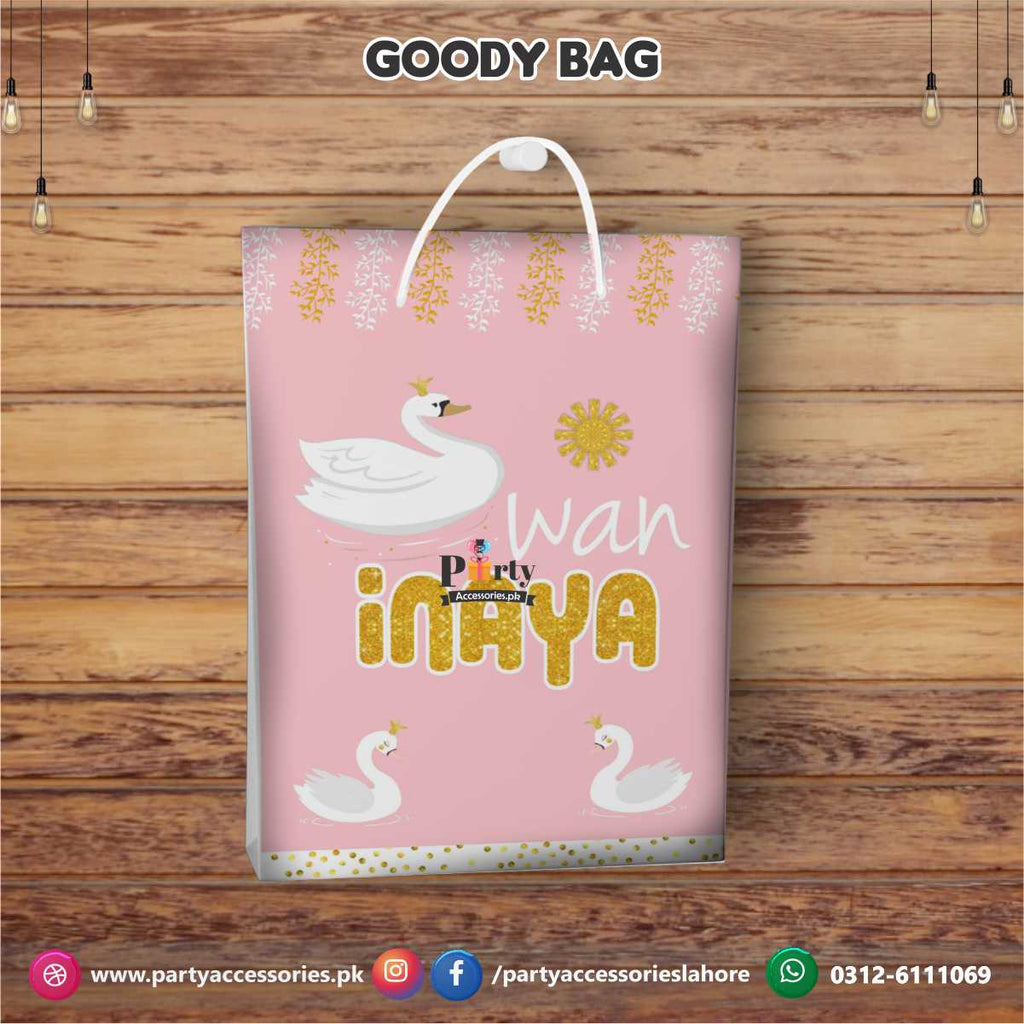 Swan theme Birthday party Customized Goody Bags favor bags