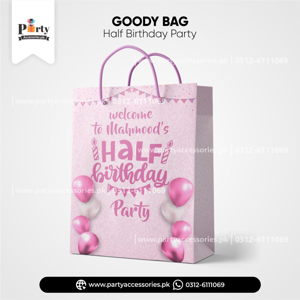 half birthday customized goody bags for baby girl 