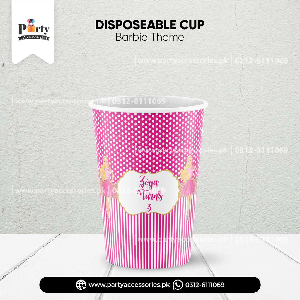 Barbie Doll theme party Customized disposable Paper CUPS