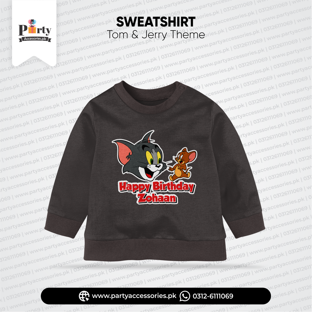 TOM AND JERRY THEME BIRTHDAY SWEAT SHIRT IN BLACK COLOR 