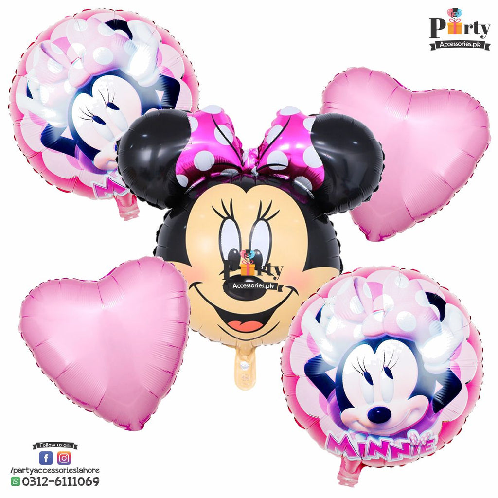 Minnie Mouse birthday theme foil balloons