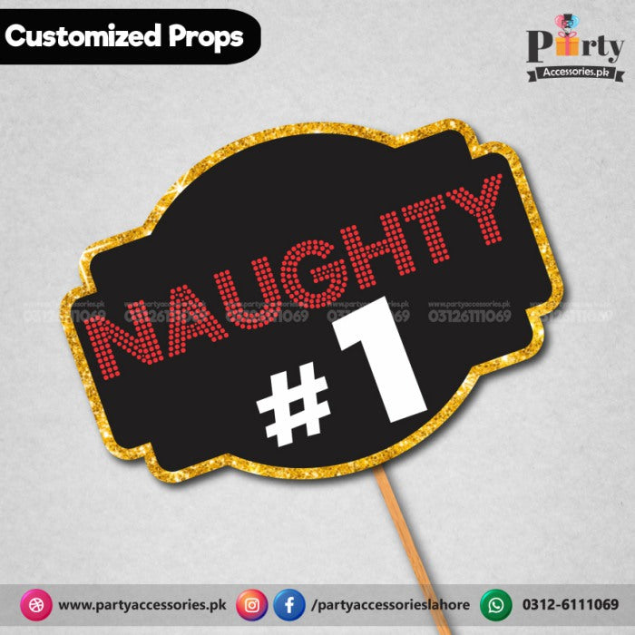 Customized funny WEDDING party photo prop NAUGHTY