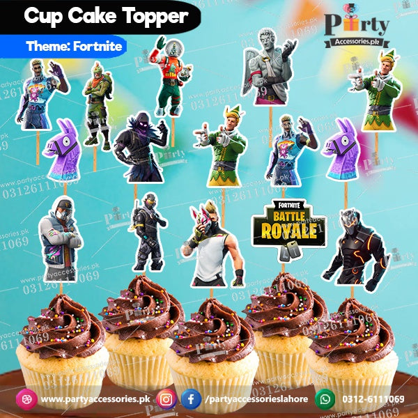 Fortnite theme customized birthday cupcake toppers set cutouts