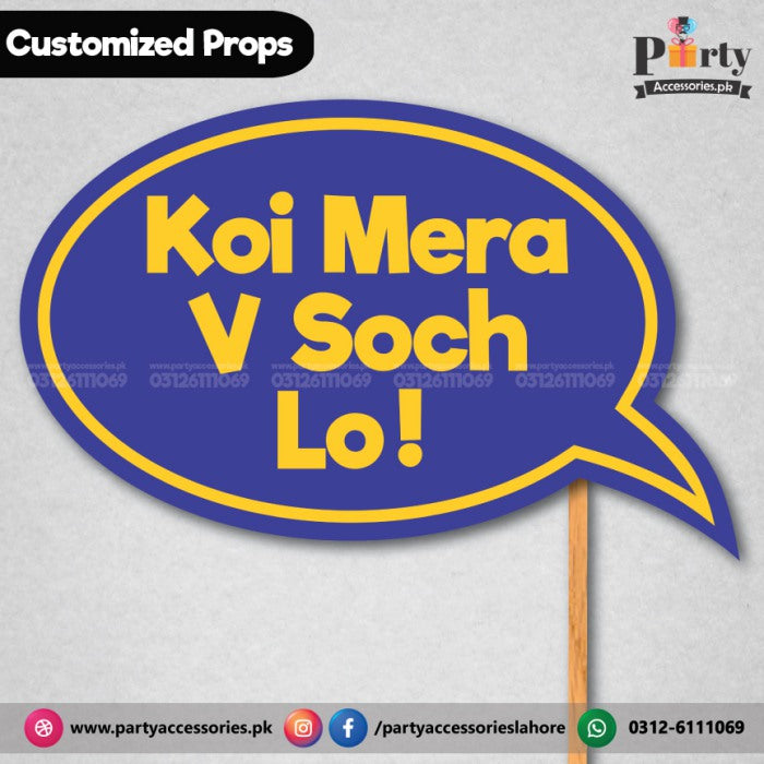 Customized funny Wedding Photography Prop koi mera v soch lo