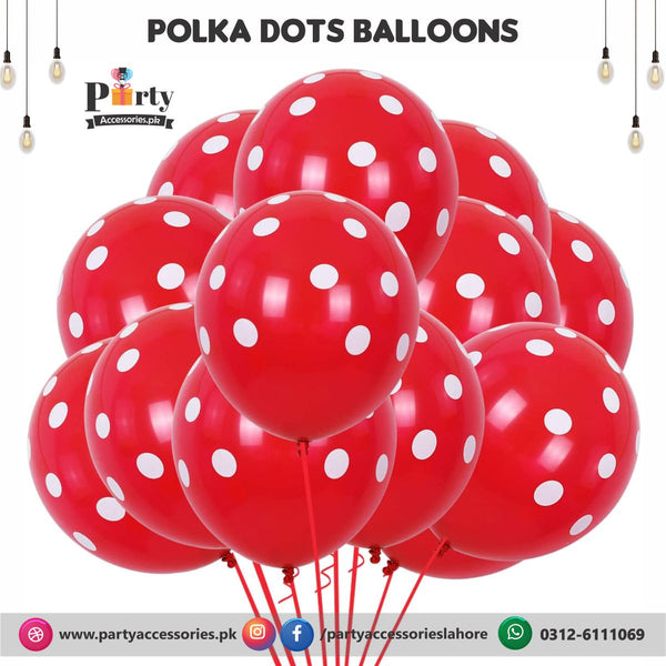 Red polka dot balloons