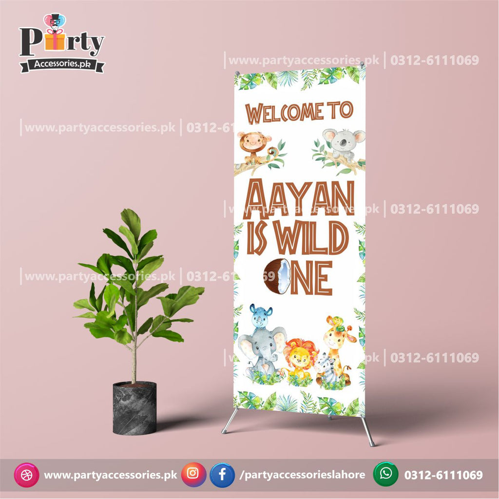 Customized Welcome Standee in Wild One Theme Birthday Party