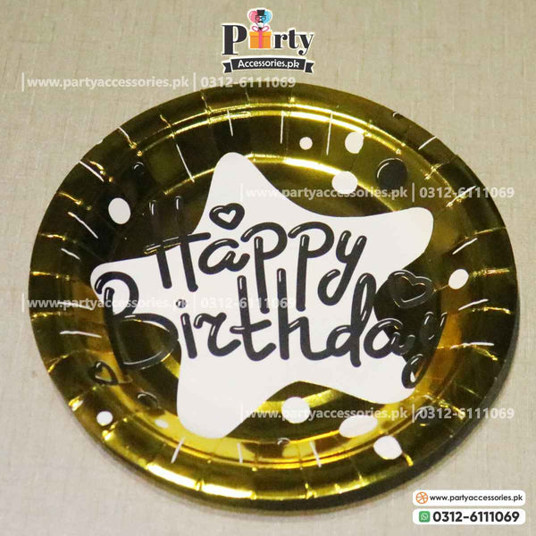 golden disposable plates for birthday party 