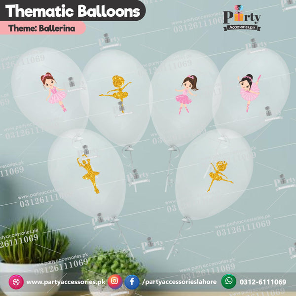 Ballerina theme transparent balloons with stickers 