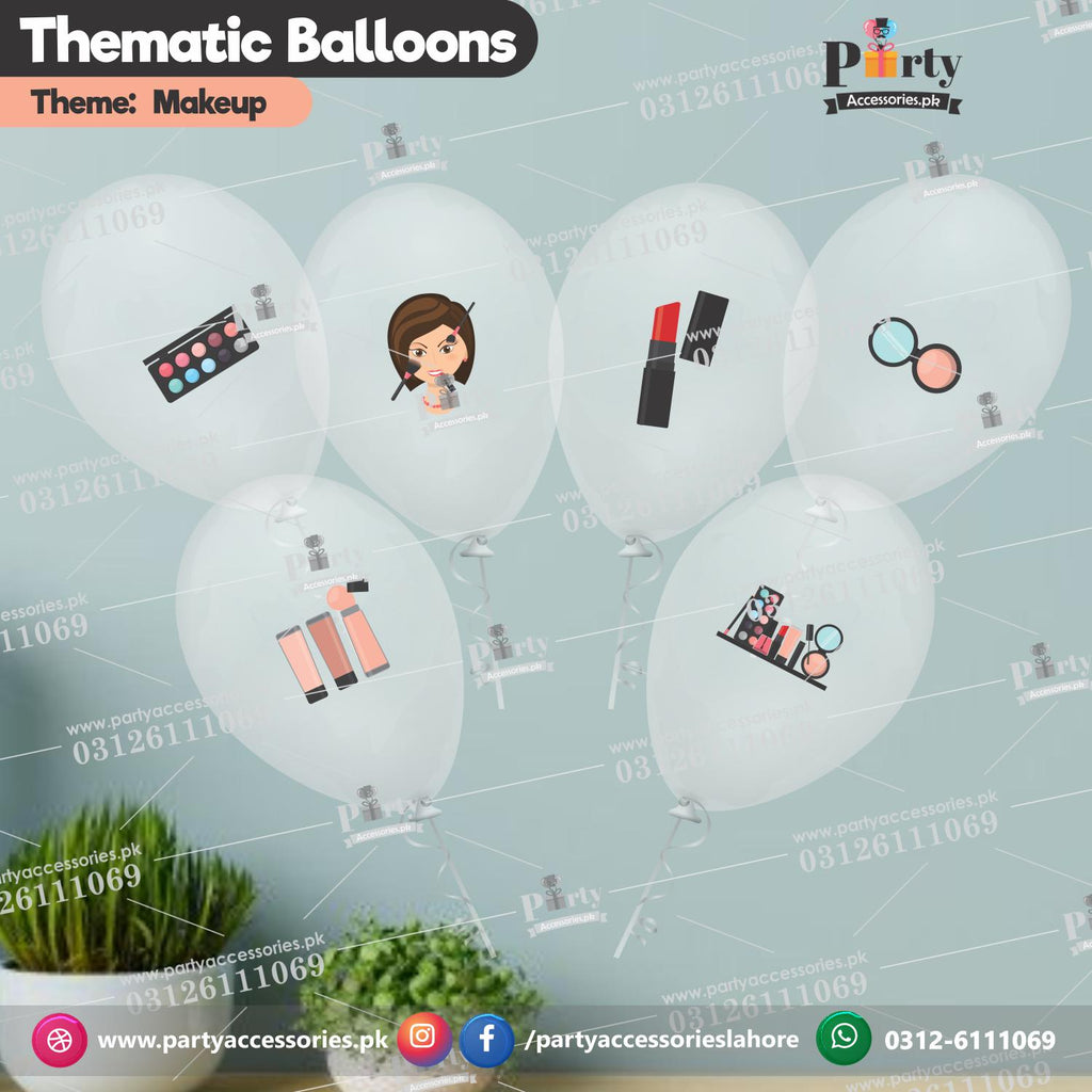 Make up theme transparent balloons with stickers 