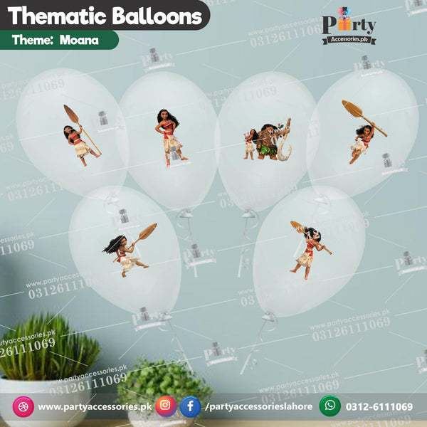 Moana theme transparent balloons with stickers 