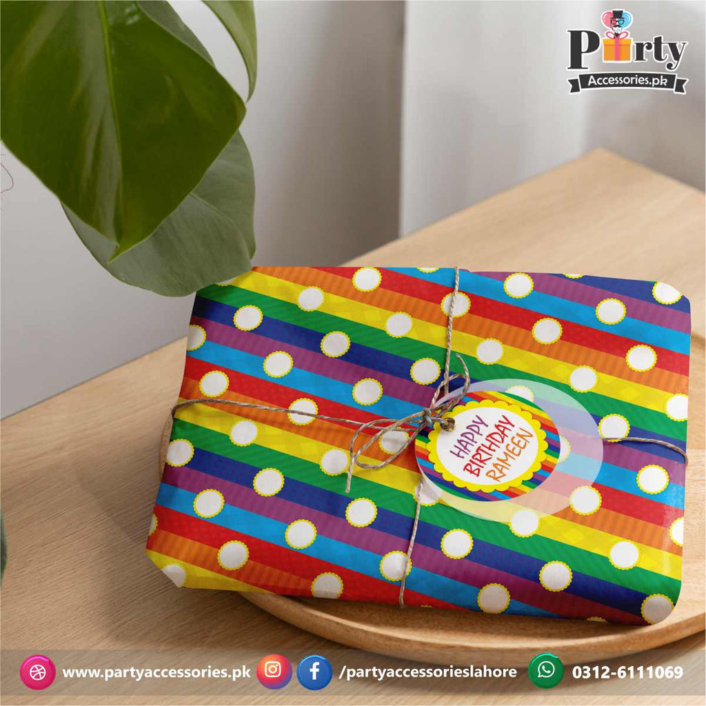 Rainbow theme Party Gift Wrapping Sheets