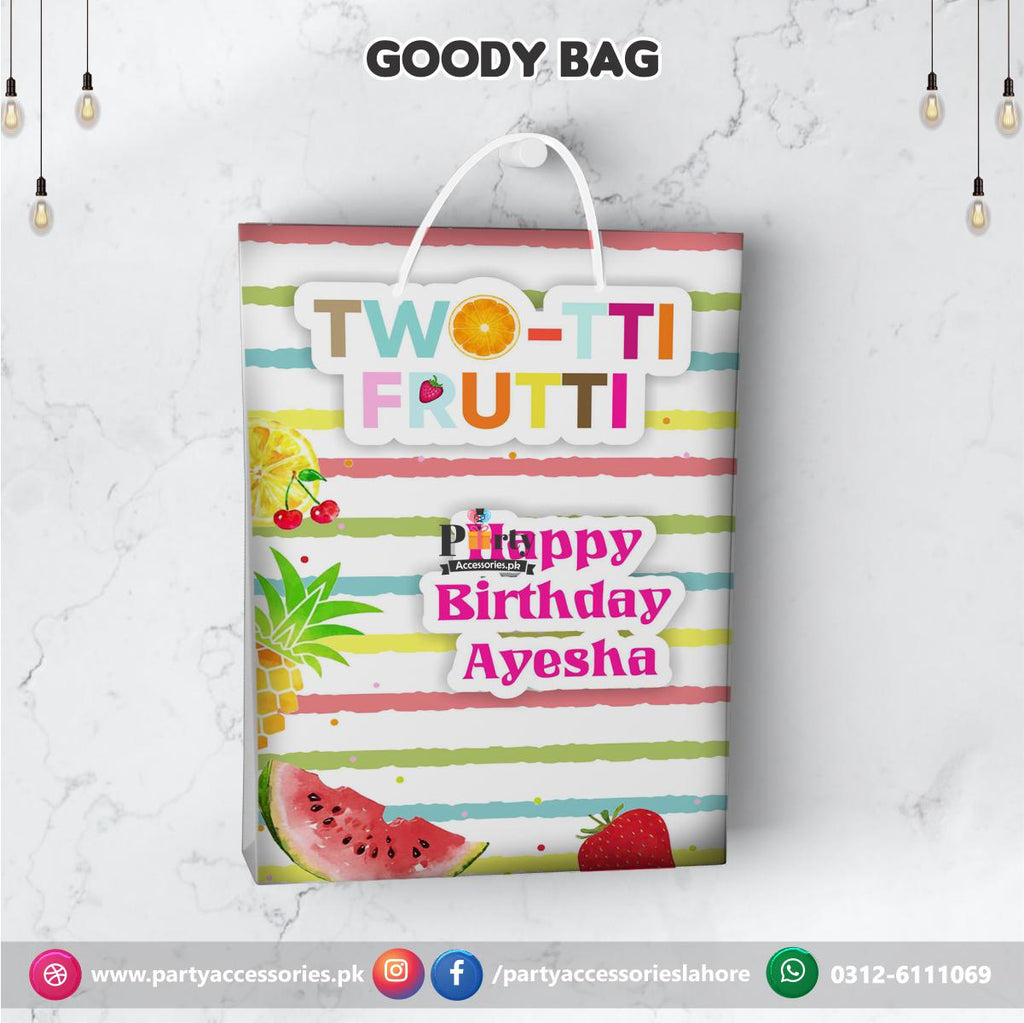 Customized Tutti Fruiti birthday theme Goody Bags / favor bags