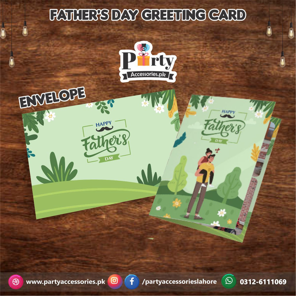 Customized Father's Day Greeting card in elegant Green design