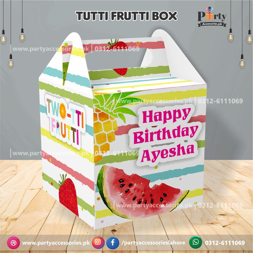 Tutti Fruiti theme Customized Party Favor / Goody Boxes